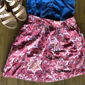 Loft Floral Print Skirt (with pockets!) S